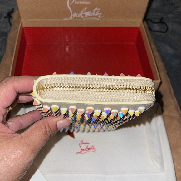 Christian Louboutin panettone wallet calf empire/spikes beige leather multicolor - Picture 13 of 15
